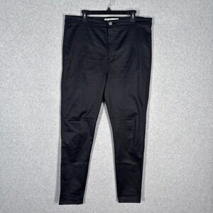 ASOS Coated Jeans US 16 Stretch High Rise Shimmer Shiny Rave NYE Cyber Punk Sexy